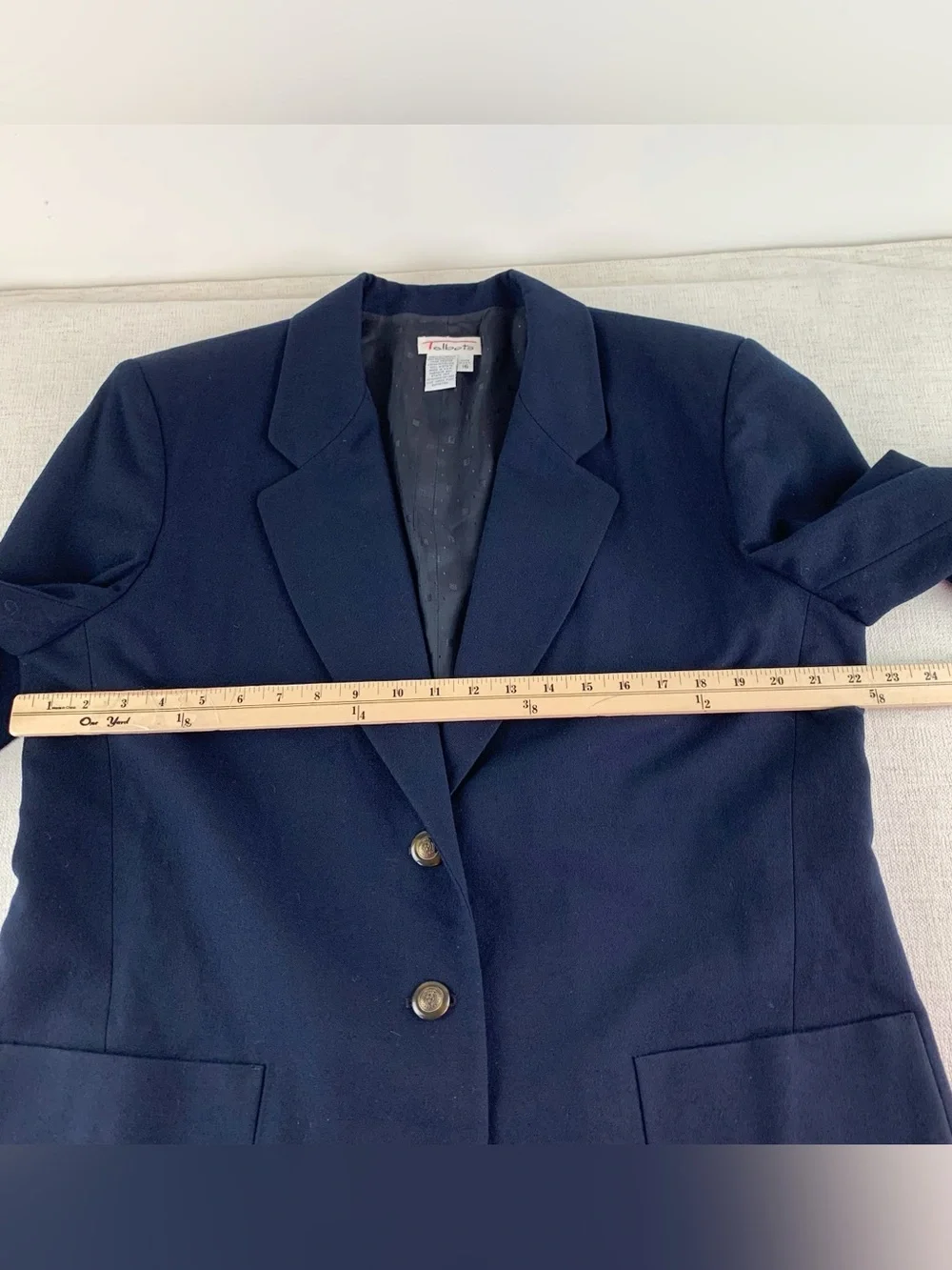Talbots women's Classic 100% wool Blazer size 16 in navy blue Made in USA